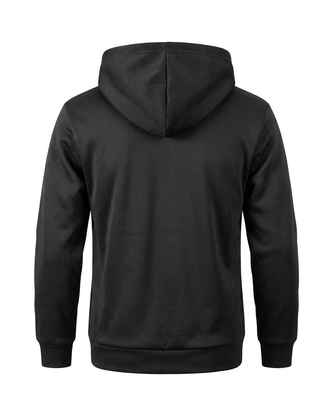 Sweat à capuche doublé polaire homme noir, packshot de dos