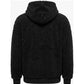 Sweat polaire chaud à capuche noir homme, packshot de dos