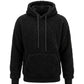 Sweat polaire chaud à capuche noir homme, packshot de face